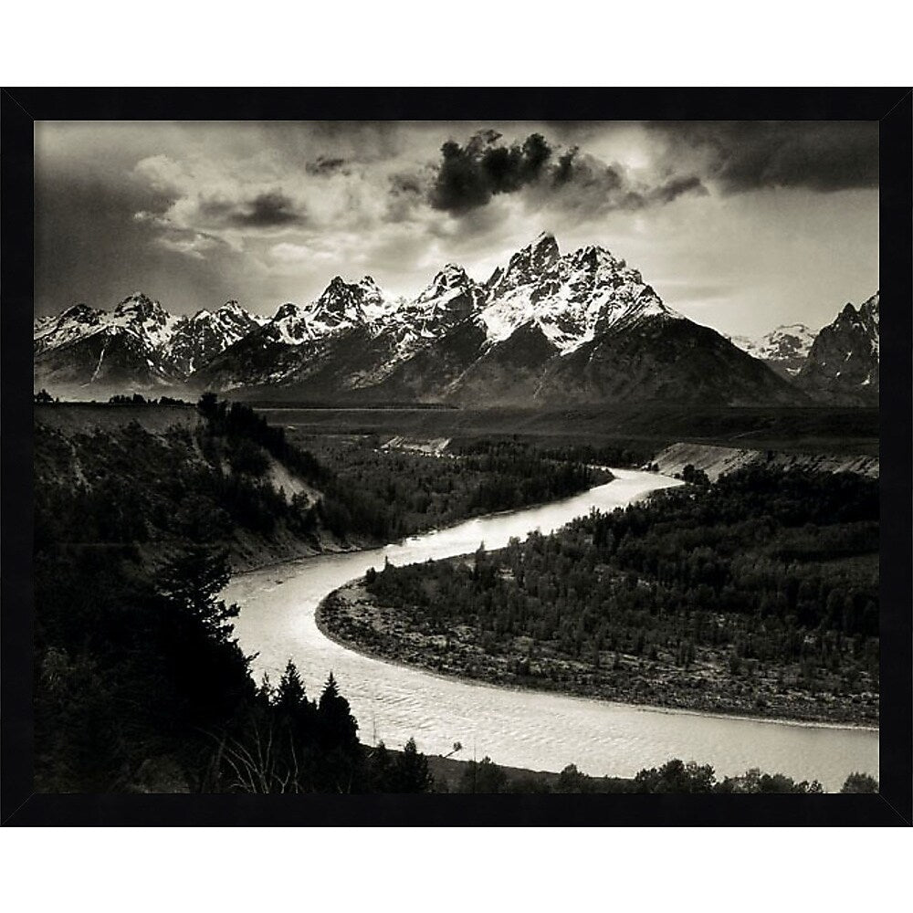 Amanti Art The Tetons and the Snake River Grand Teton National Park 1942 by Ansel Adams Wood Framed Wall Art Print, 22" x 18"
