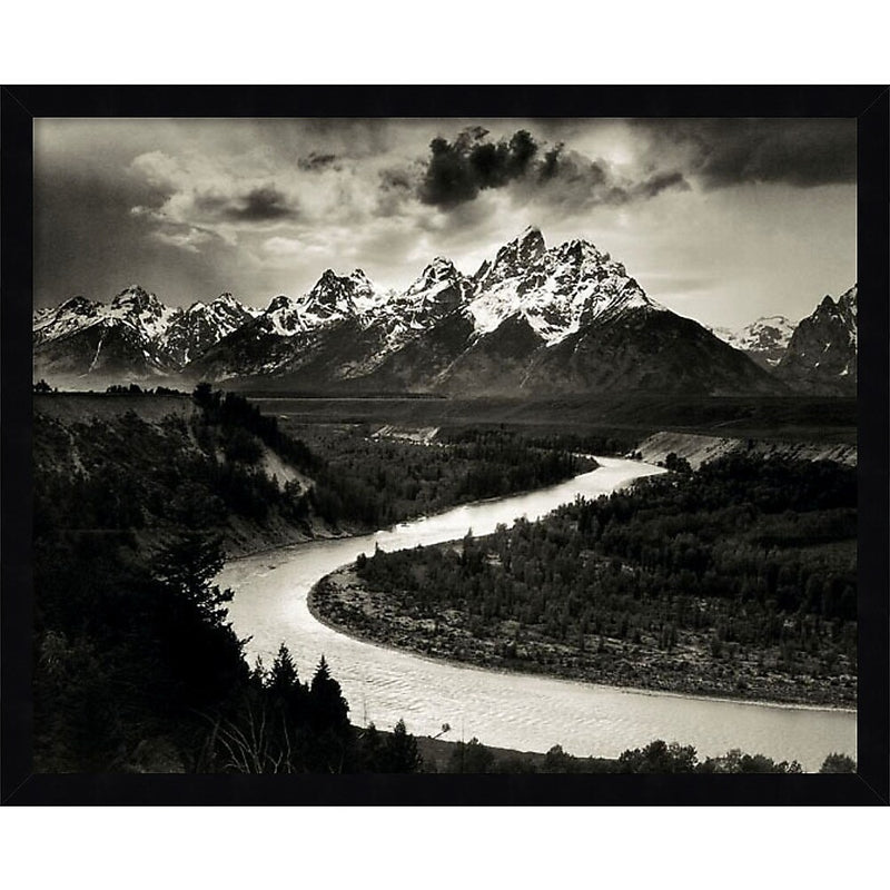 Amanti Art The Tetons and the Snake River Grand Teton National Park 1942 by Ansel Adams Wood Framed Wall Art Print, 22" x 18"