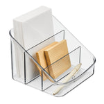 iDESIGN 3-Compartment Plastic Desk Organizer, Clear, 2 Piece (28166M2)