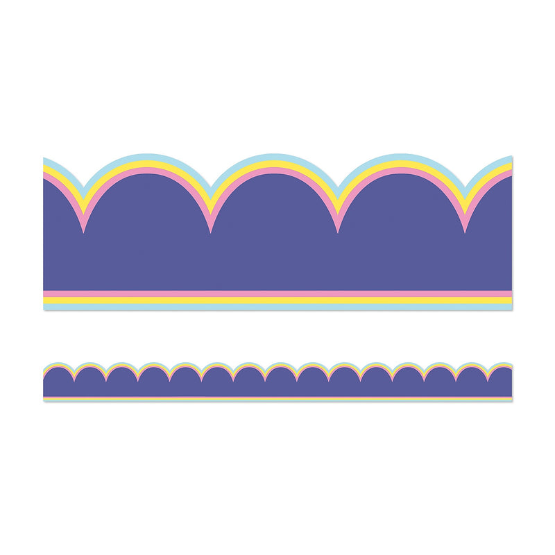 Carson Dellosa Education We Stick Together Scalloped Bulletin Board Borders, 3" x 3', Pop of Purple, 6/Bundle (CD-108519-6)