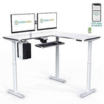 VersaDesk PowerLift 72"W Electric L-Shaped Adjustable Standing Desk, Black (PLLSD7260-BB-APP)