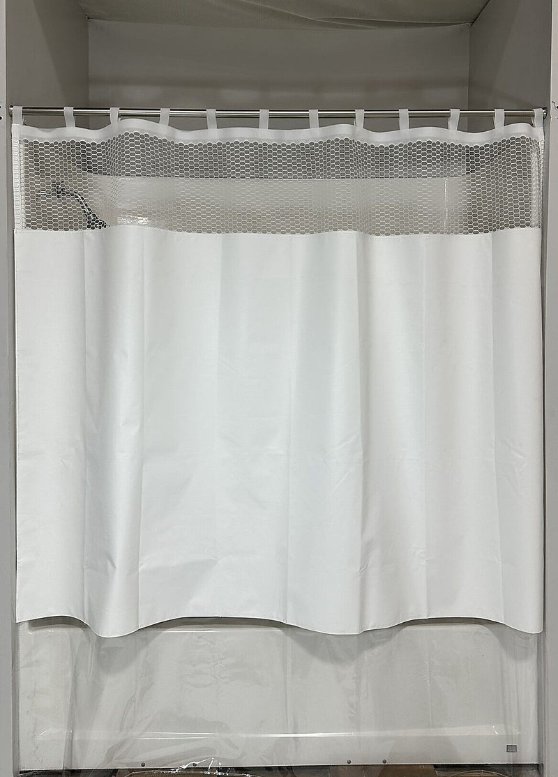 Gary Manufacturing PREA Compliant & Anti-Ligature 70" x 72" Vinyl Shower Curtains, Self Attaching Loops, 12/Case  (STPSTDMHCFVL)