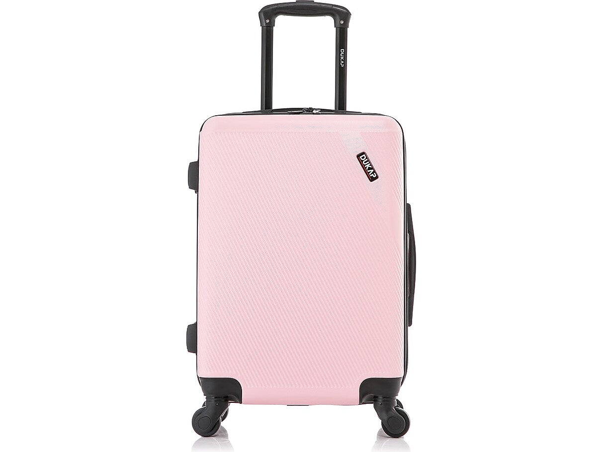 DUKAP Discovery 20" Hardside Suitcase, 4-Wheeled Spinner, TSA Checkpoint Friendly, Pink (DKDIS00S-PNK)