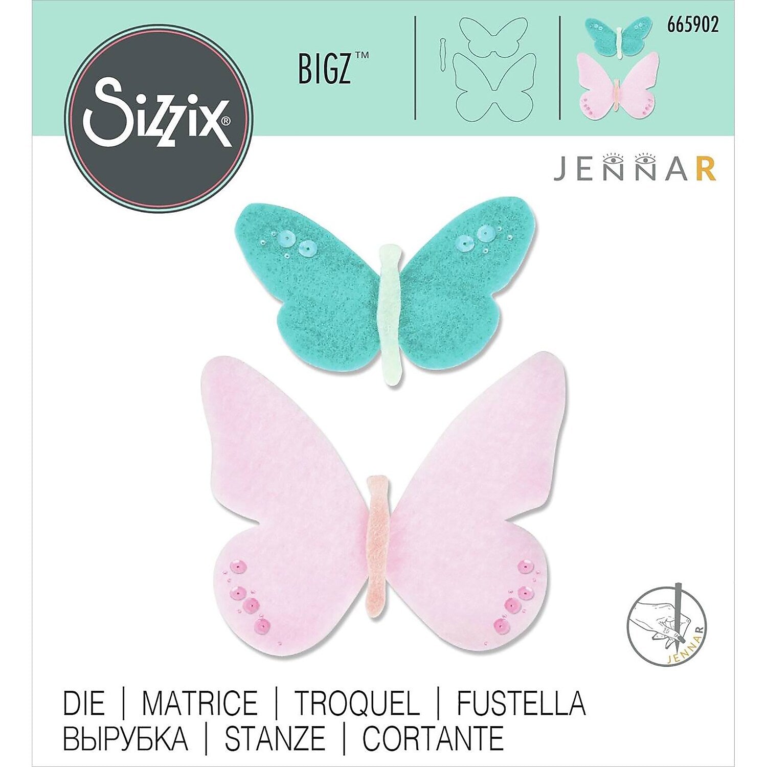 Sizzix Bigz Dies, Textile Butterflies (ELL665902)