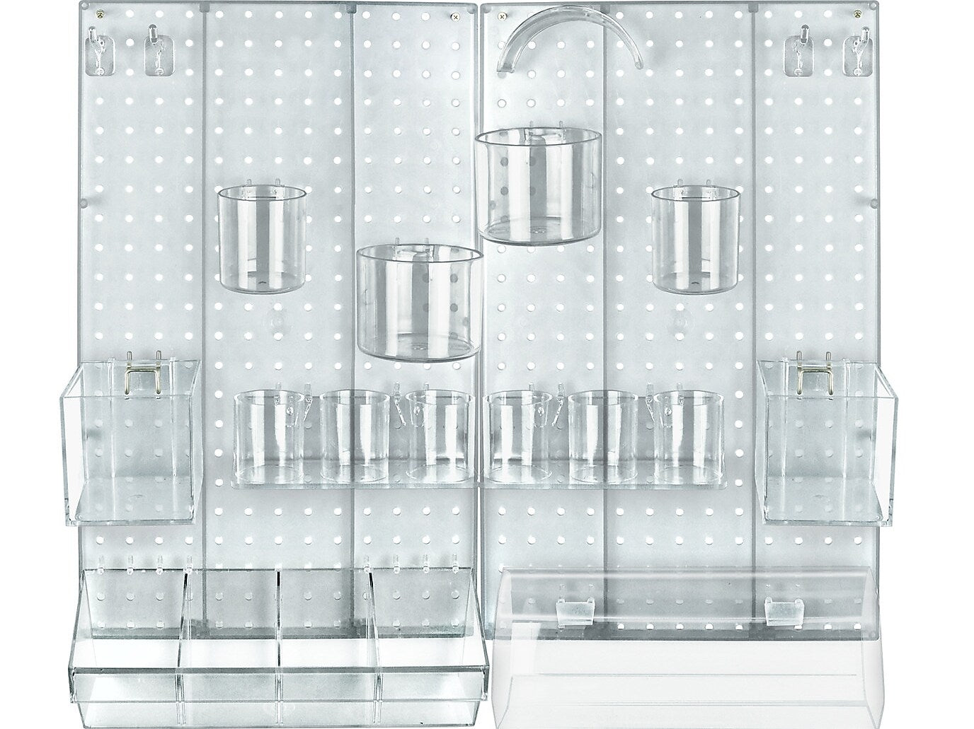 Azar 22" x 27" 24-Piece Pegboard Wall Organizer Kit, Clear, Each (900944-CLR)