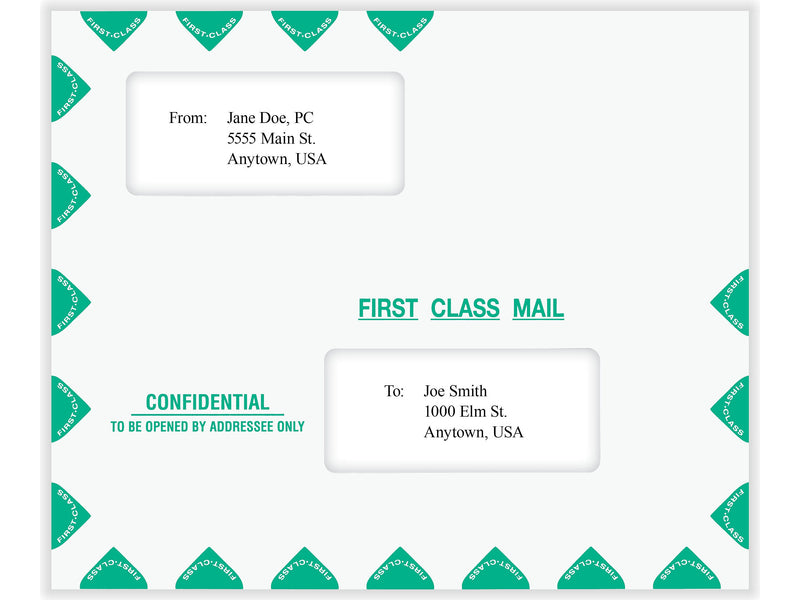 ComplyRight Self-Seal Tax Envelope, 9.5" x 11.5", White/Green, 50/Pack (PEV22)