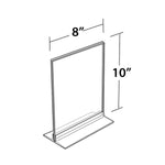 Azar Sign Holder, 8" x 10", Table Top, Clear, Acrylic, 10/Pack (102718-10PK)