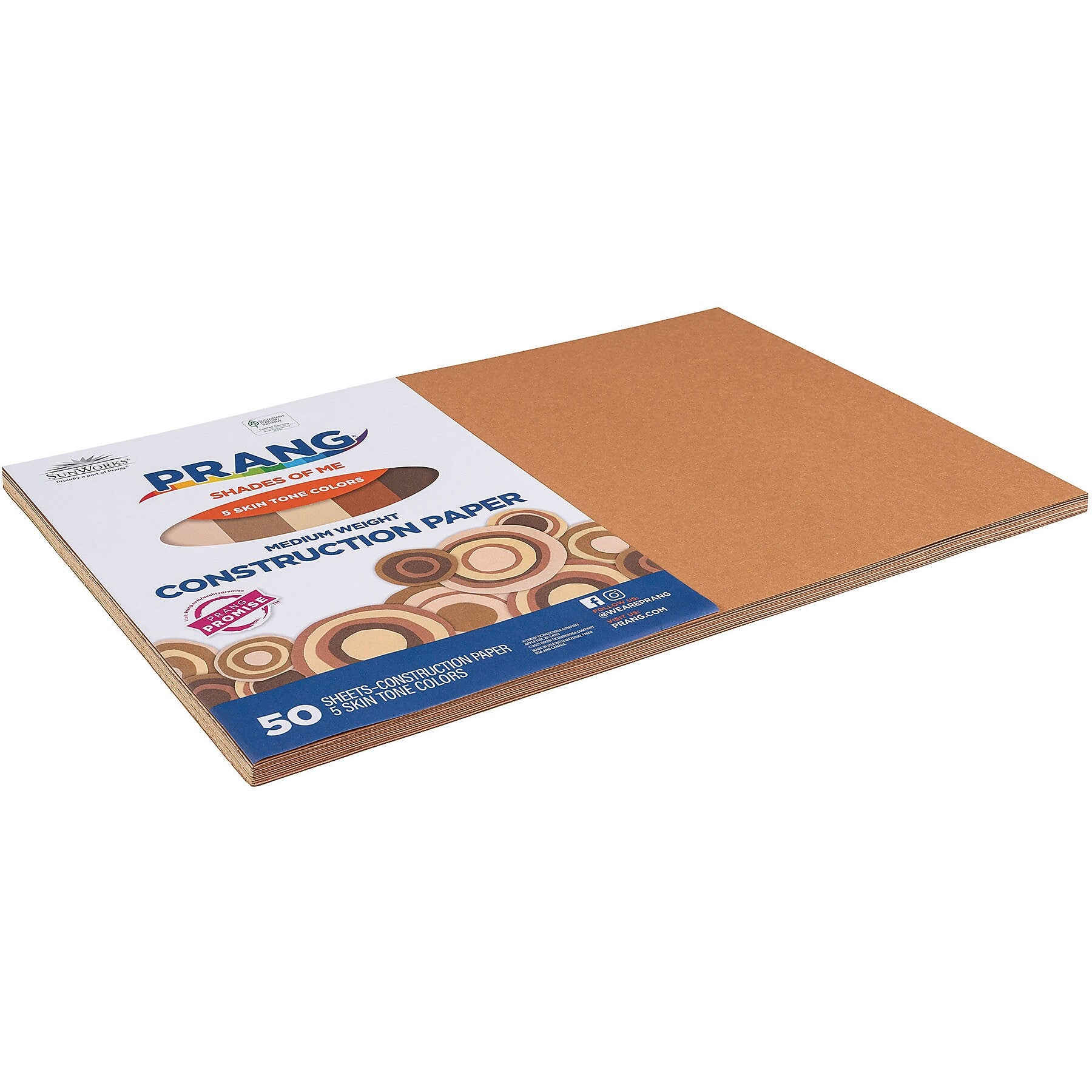 Prang Shades of Me 12" x 18" Construction Paper, Assorted Colors, 50 Sheets/Pack (PAC9512)