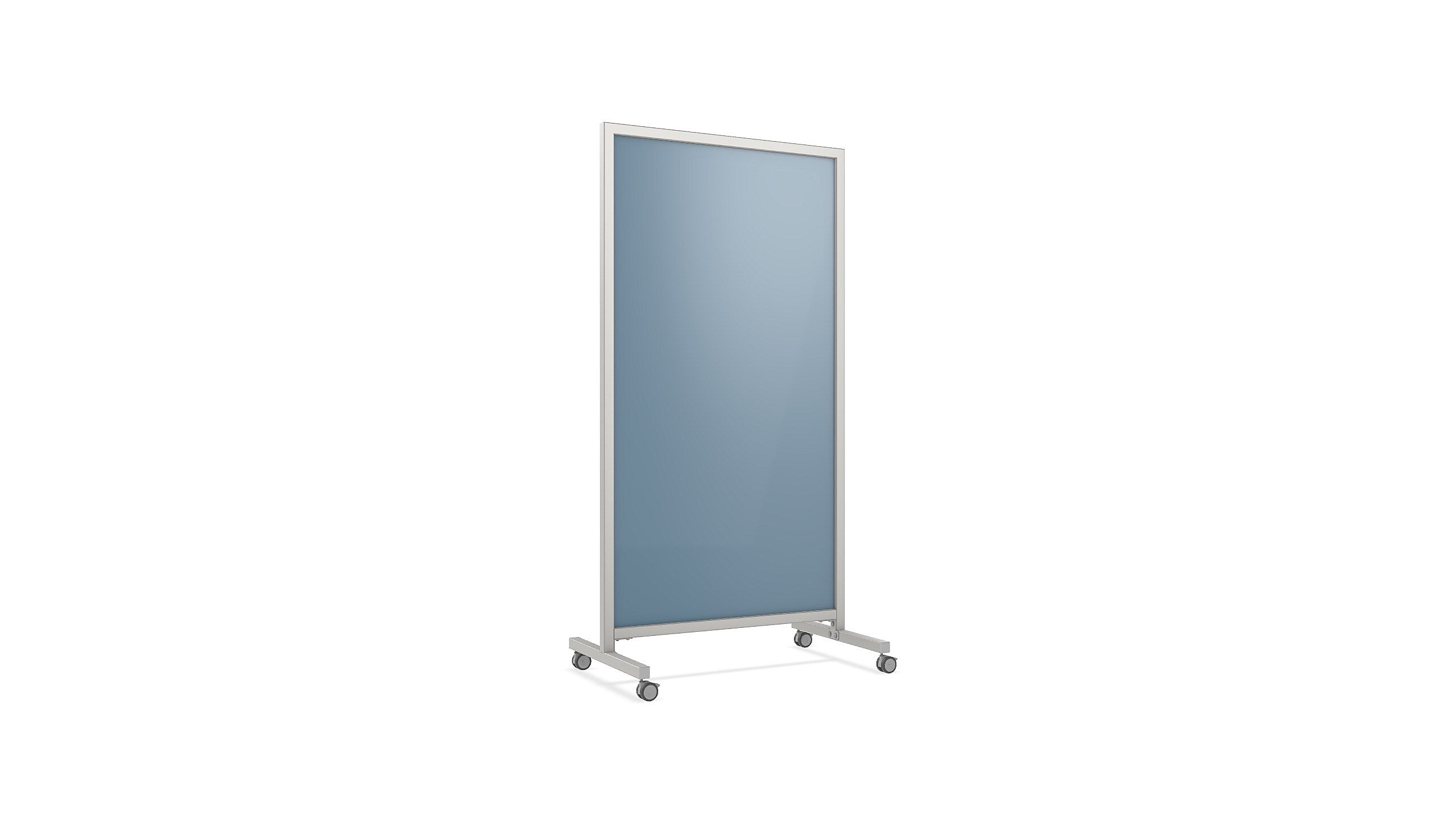 Ghent EZ Glass Mobile Dry-Erase Whiteboard, Aluminum Frame, 75"H x 38"W (EZ1NA7538DM)