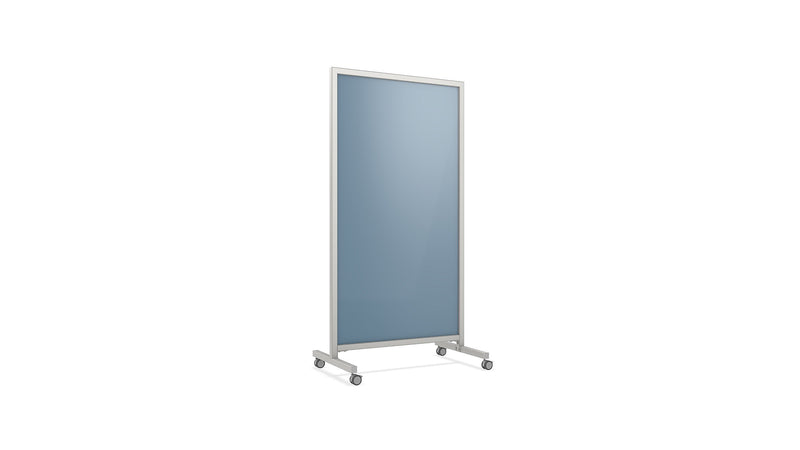 Ghent EZ Glass Mobile Dry-Erase Whiteboard, Aluminum Frame, 75"H x 38"W (EZ1NA7538DM)