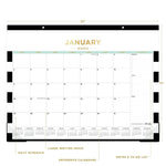2026 Day Designer for Blue Sky Rugby Stripe 22" x 17" Monthly Desk Calendar (143895-26)