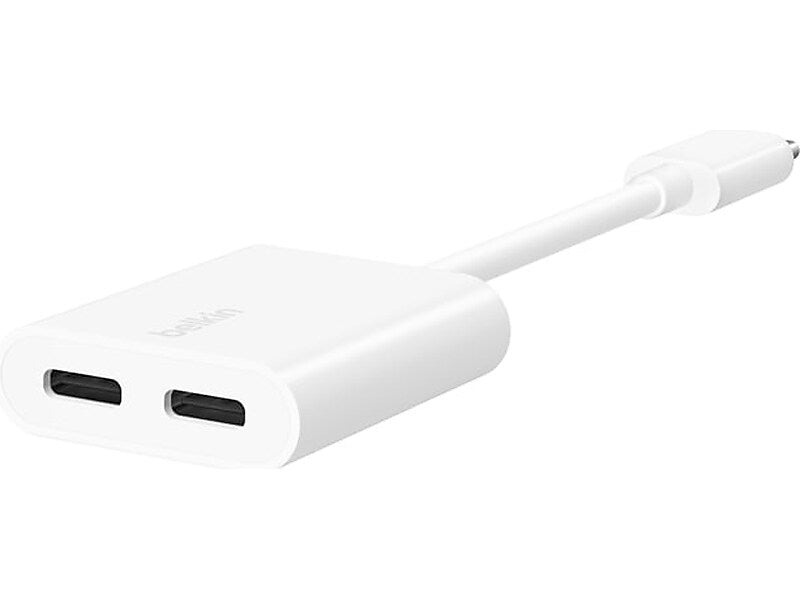 Belkin RockStar USB-C to USB-C Audio Adapter, White (F7U081btWH)