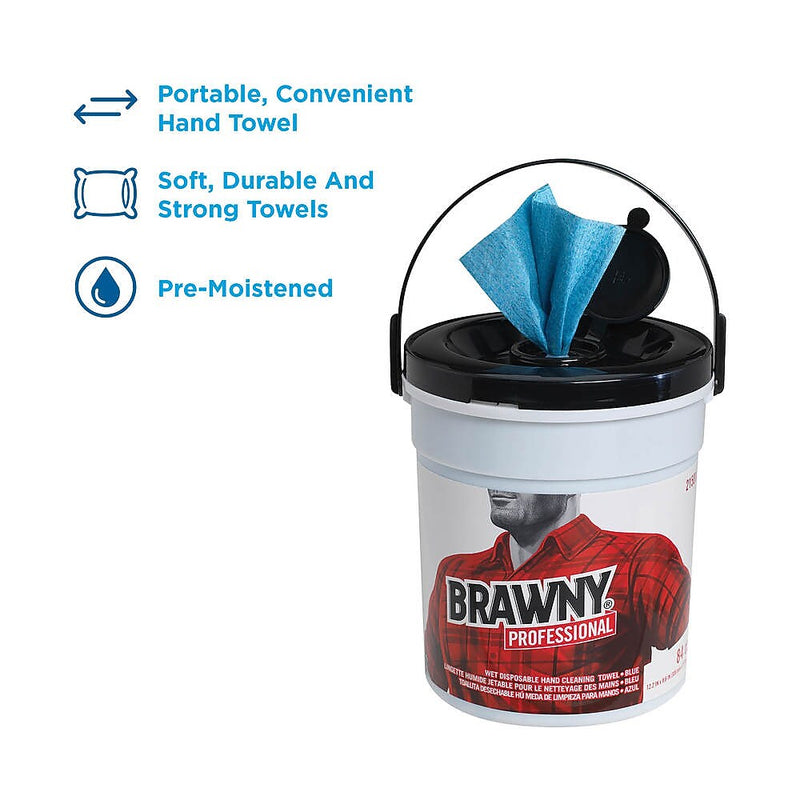 Brawny Industrial Cloth Cleaning Wipers, Blue, 84 Wipers/Box (21501)