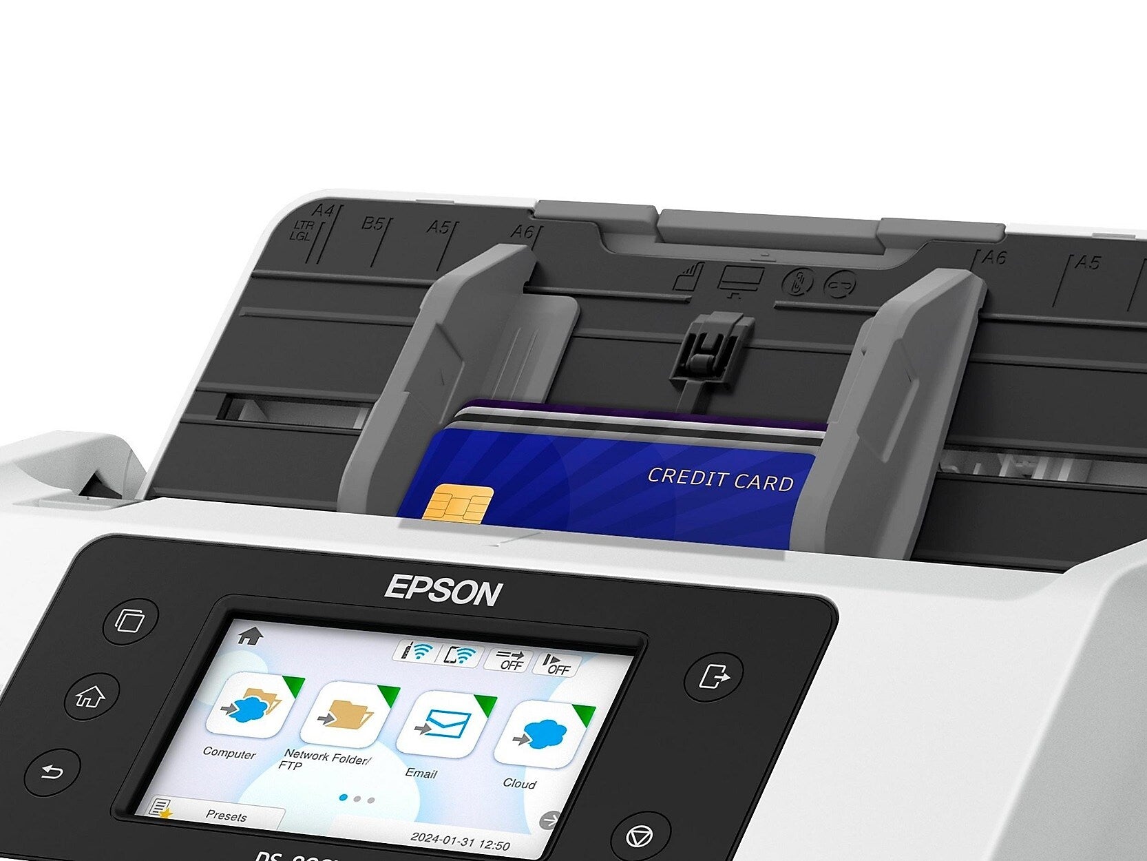 Epson DS-900WN Wireless Duplex Document Scanner, White/Black (B11B276201)