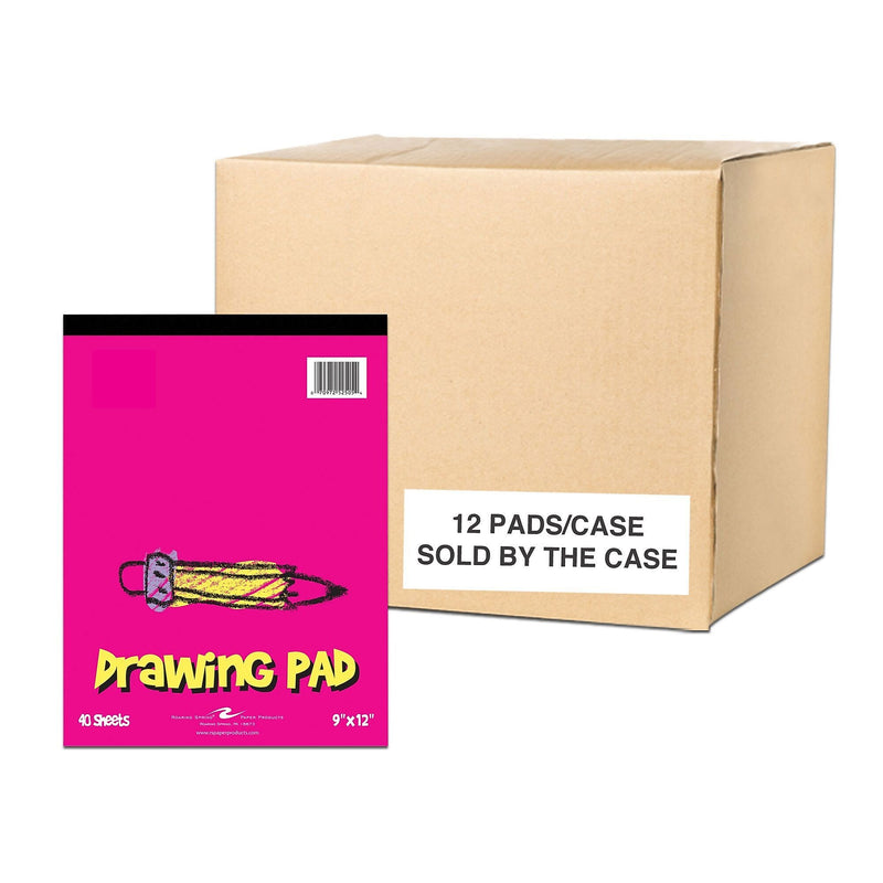 Roaring Spring Paper Products Drawing Sketch Pad, 9"X12", 40 Sheets, 12/Pack (52505CS)