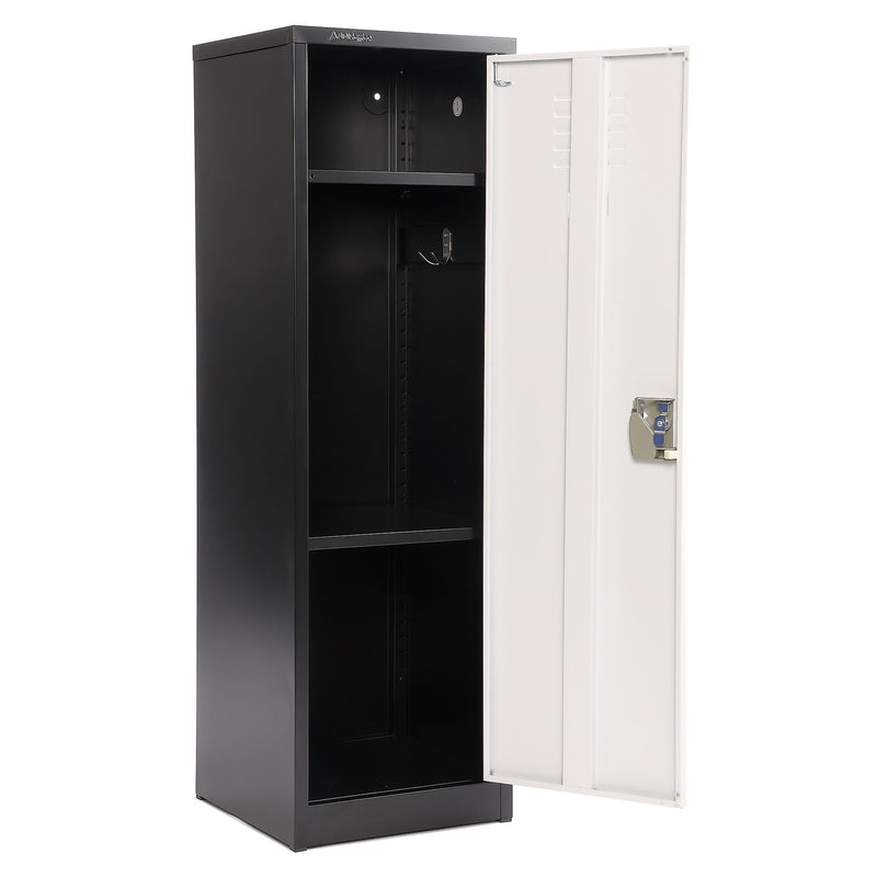AdirOffice 48" Single Tier Black and White Storage Locker (ADI629-01-B-W)