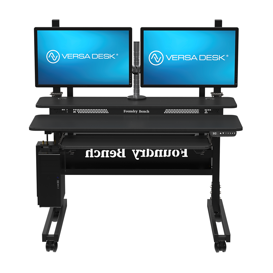 VersaDesk Foundry Bench 48"W Electric Rectangular Adjustable Standing Desk, Black (FB4830-BB-APP)
