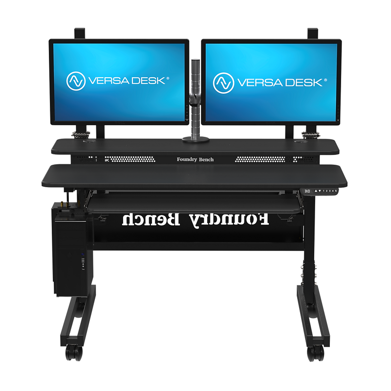 VersaDesk Foundry Bench 48"W Electric Rectangular Adjustable Standing Desk, Black (FB4830-BB-APP)