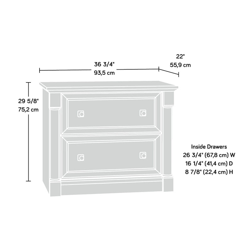 Sauder Palladia 2-Drawer Lateral File Cabinet, Letter/Legal Size, 30"H x 37"W x 22"D, Vintage Oak (420607)