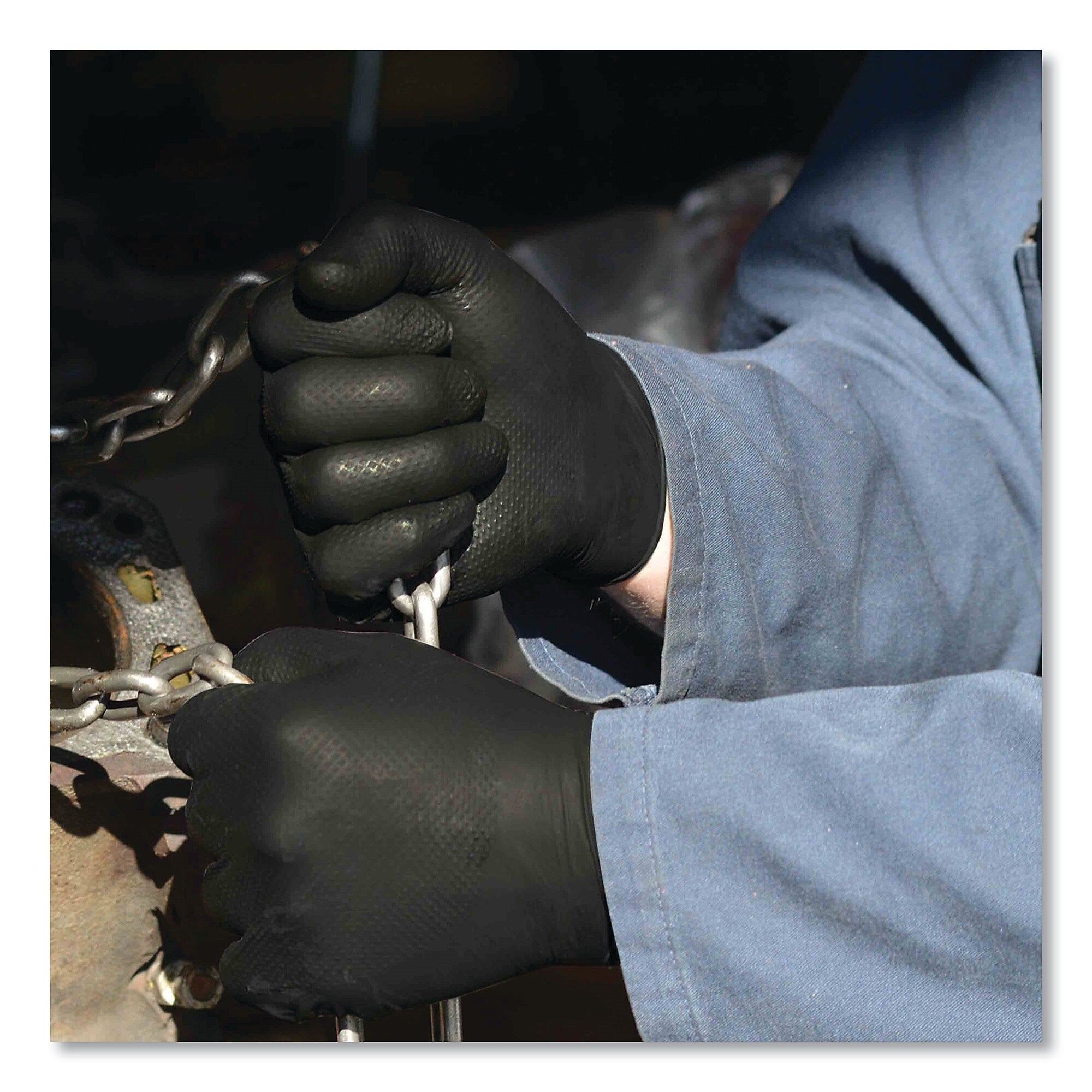 GloveWorks by AMMEX Heavy-Duty Industrial Nitrile Gloves, Powder-Free, 6 mil, XX-Large, Black, 100 Gloves/Box, 10 Boxes/Carton
