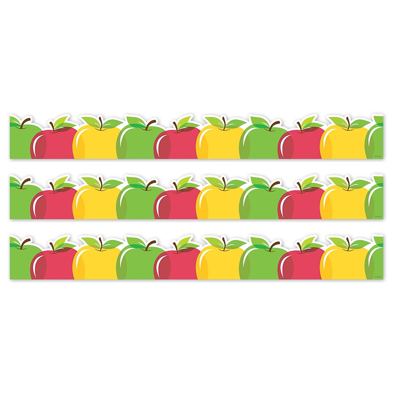 Creative Teaching Press EZ Border, 3" x 2', Apple Time Apples, 24/Pack, 3 Packs/Bundle (CTP11070-3)