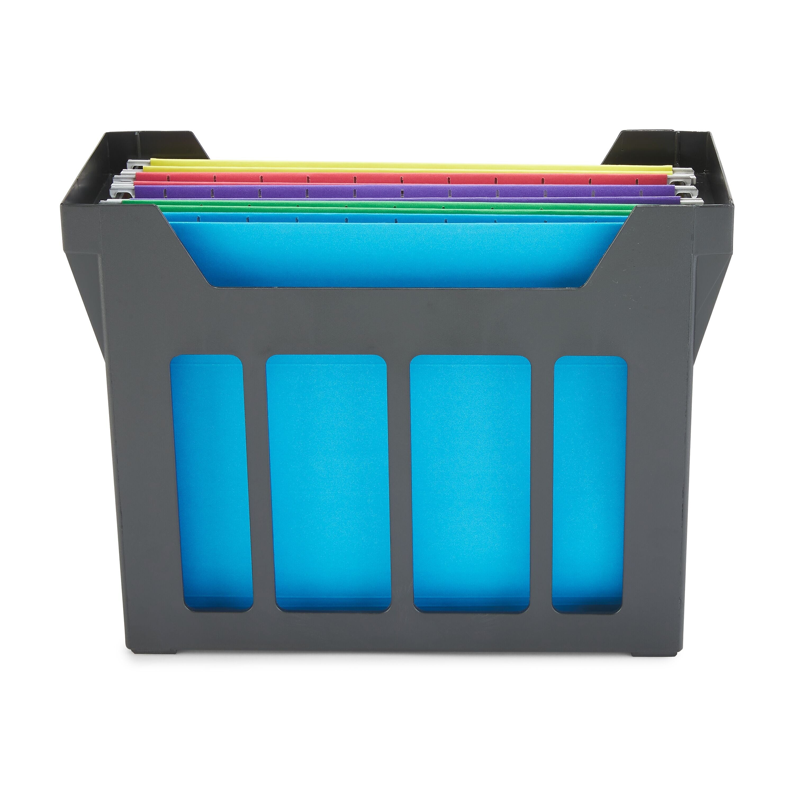 Staples File Caddy with File Folders, Open Lid, Letter, Black (10613)