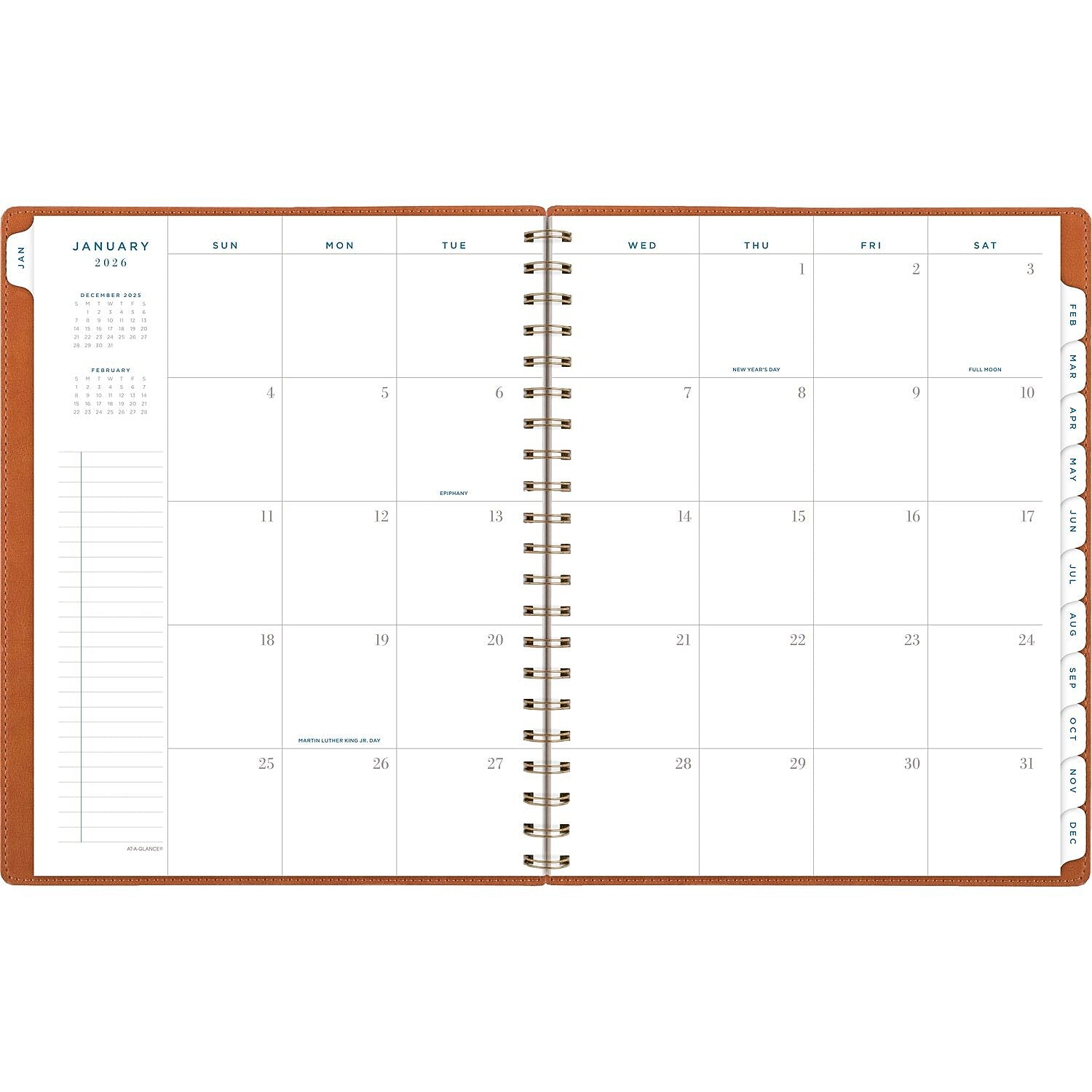 2026 AT-A-GLANCE Signature Collection 8.5" x 11" Weekly & Monthly Planner, Faux Leather Cover, Brown (YP905-09-26)