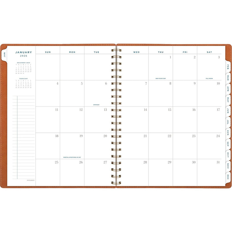2026 AT-A-GLANCE Signature Collection 8.5" x 11" Weekly & Monthly Planner, Faux Leather Cover, Brown (YP905-09-26)