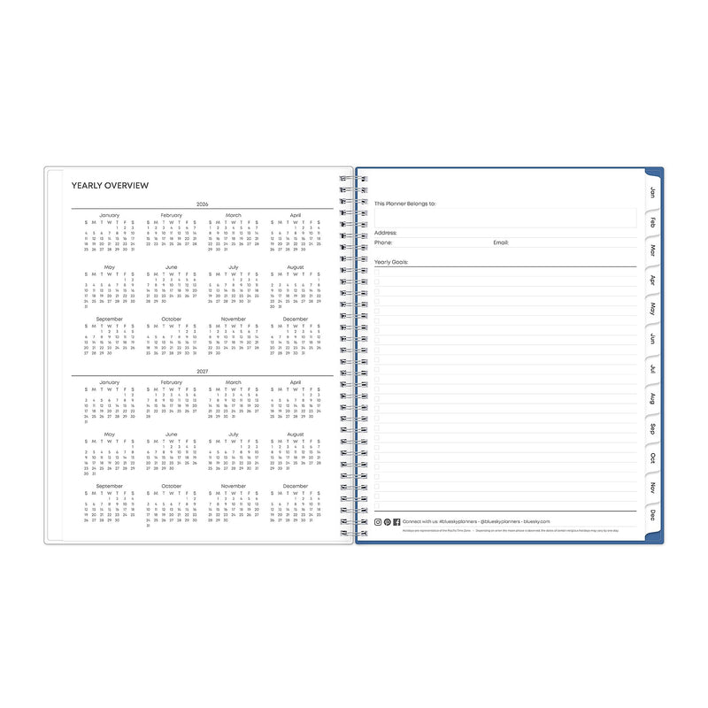 2026 Blue Sky Savoy 8.5" x 11"  Weekly & Monthly Planner, Plastic Cover, Multicolored (148762-26)