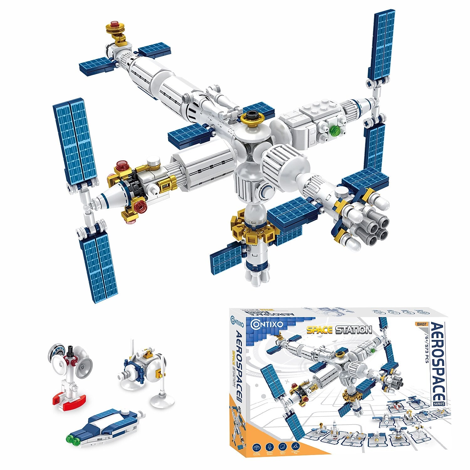 Contixo Aerospace Series Space Station Building Block Set, 573 Pieces/Set (CNXBK07)