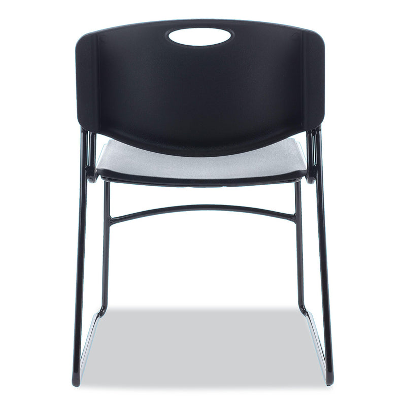 Alera® Alera Resin Stacking Chair, Supports Up to 275 lb, 18.50" Seat Height, Black Seat, Black Back, Black Base, 4/Carton