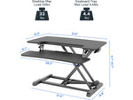 FlexiSpot M7 Series 32"W Manual Rectangular Adjustable Standing Desk Converter, Black (M7-E-32B)