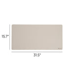 Smead Medium Vegan Leather Anti-Slip Desk Pad, 31.5" x 15.7", Sandstone (SMD64831)