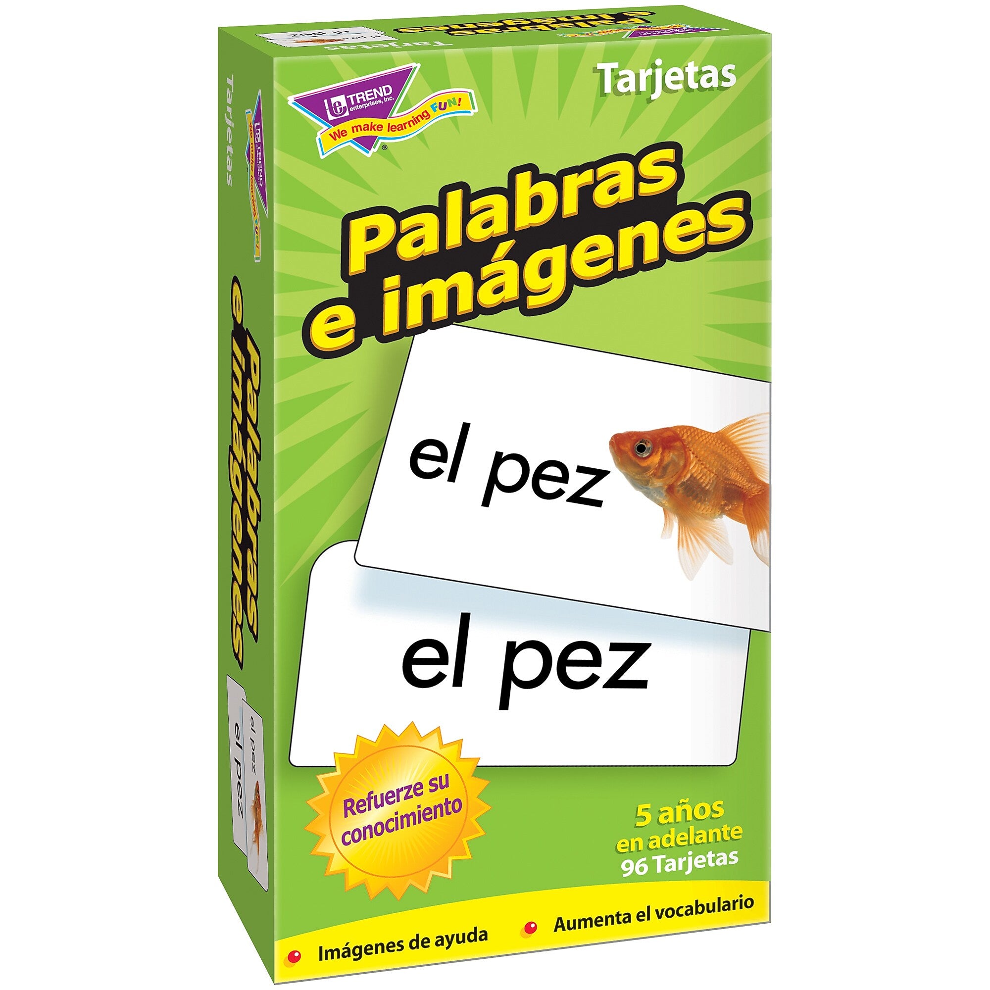 Trend Enterprises Palabras e imágenes (SP) Skill Drill Flash Cards, 96 Cards/Pack, 3 Packs/Bundle (T-53006-3)