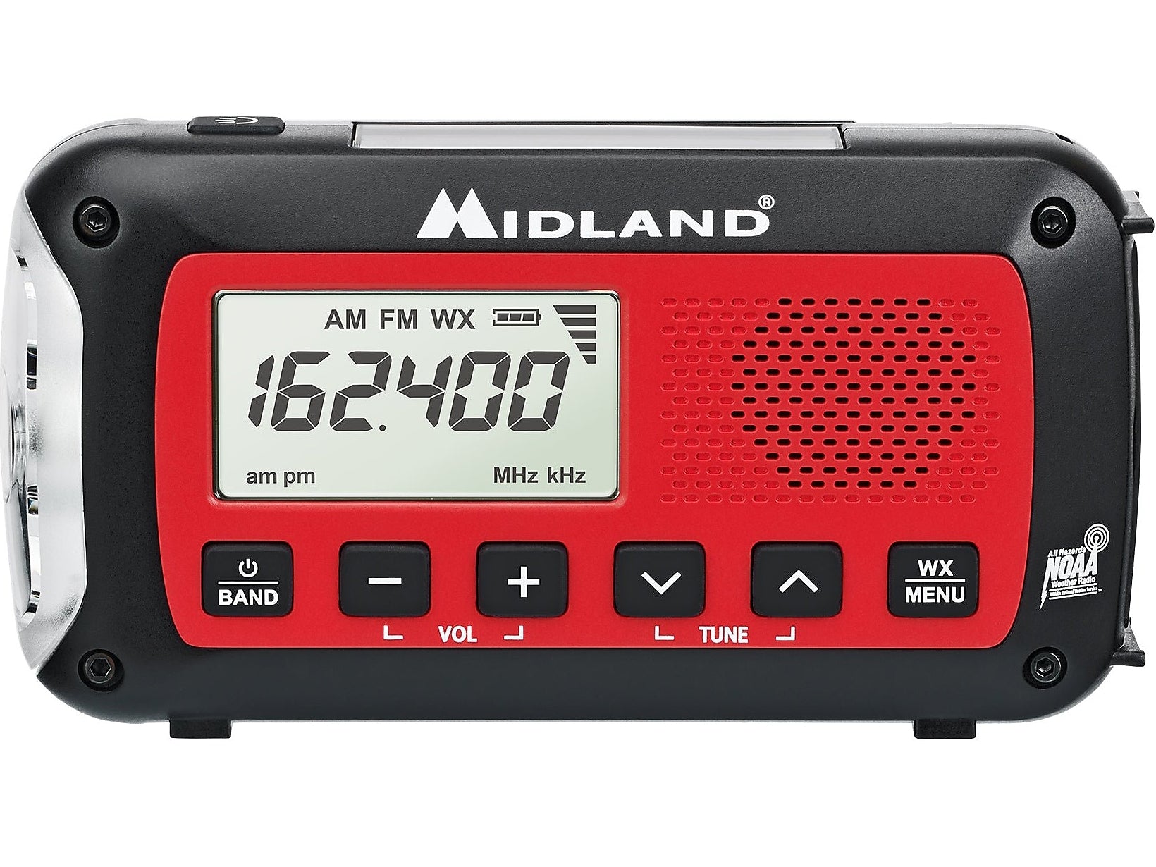 MIDLAND RADIO Wireless Emergency Crank Radio, Black/Red (ER40)