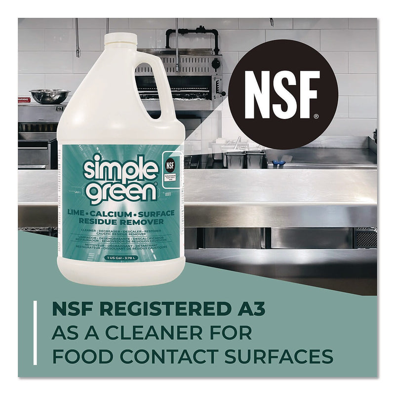 Simple Green Lime Calcium Surface Residue Remover Degreaser, 1 Gallon, 6/Carton (1710200600128)