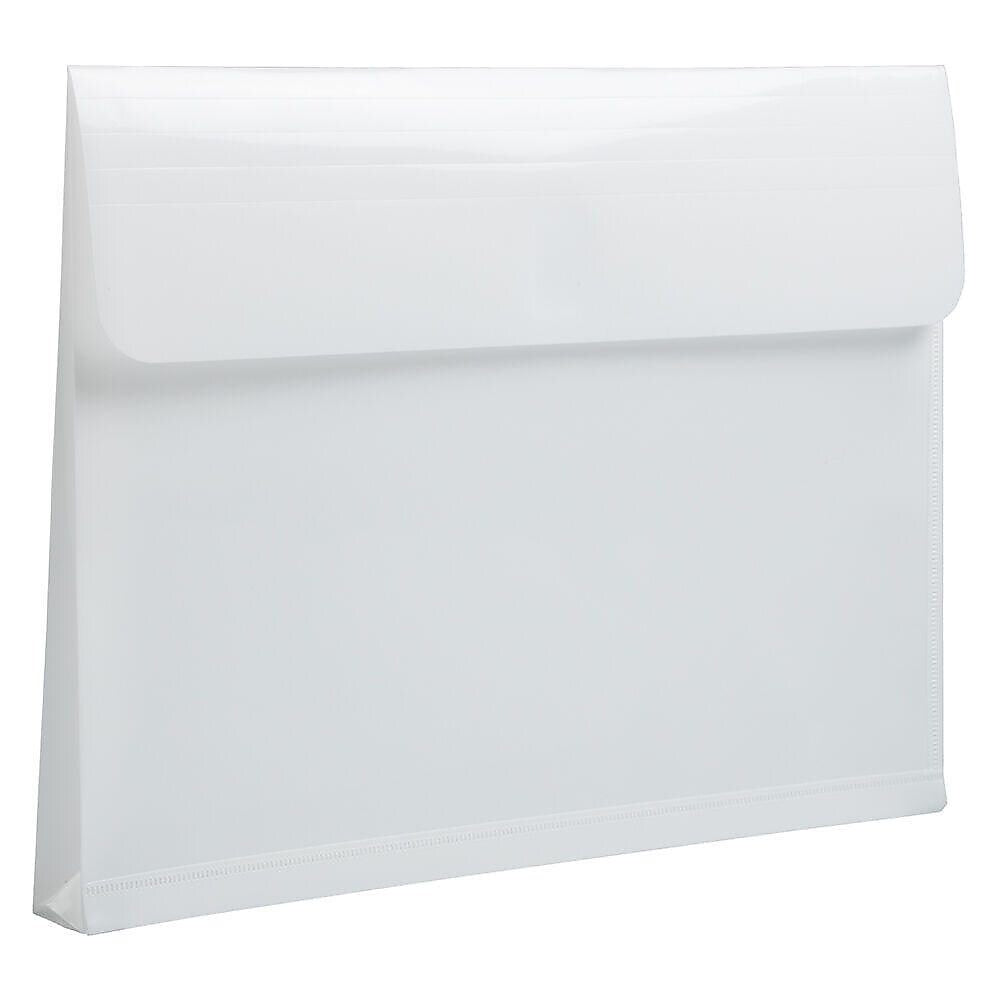 JAM Paper Premium Plastic Document File, 1 Pocket, Letter, White, 3/Pack (218V1whx3)