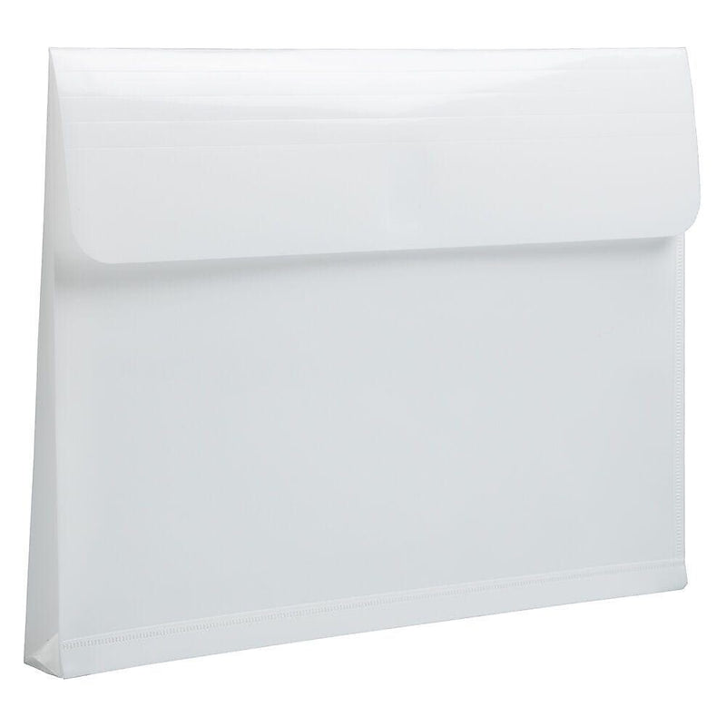 JAM Paper Premium Plastic Document File, 1 Pocket, Letter, White, 3/Pack (218V1whx3)
