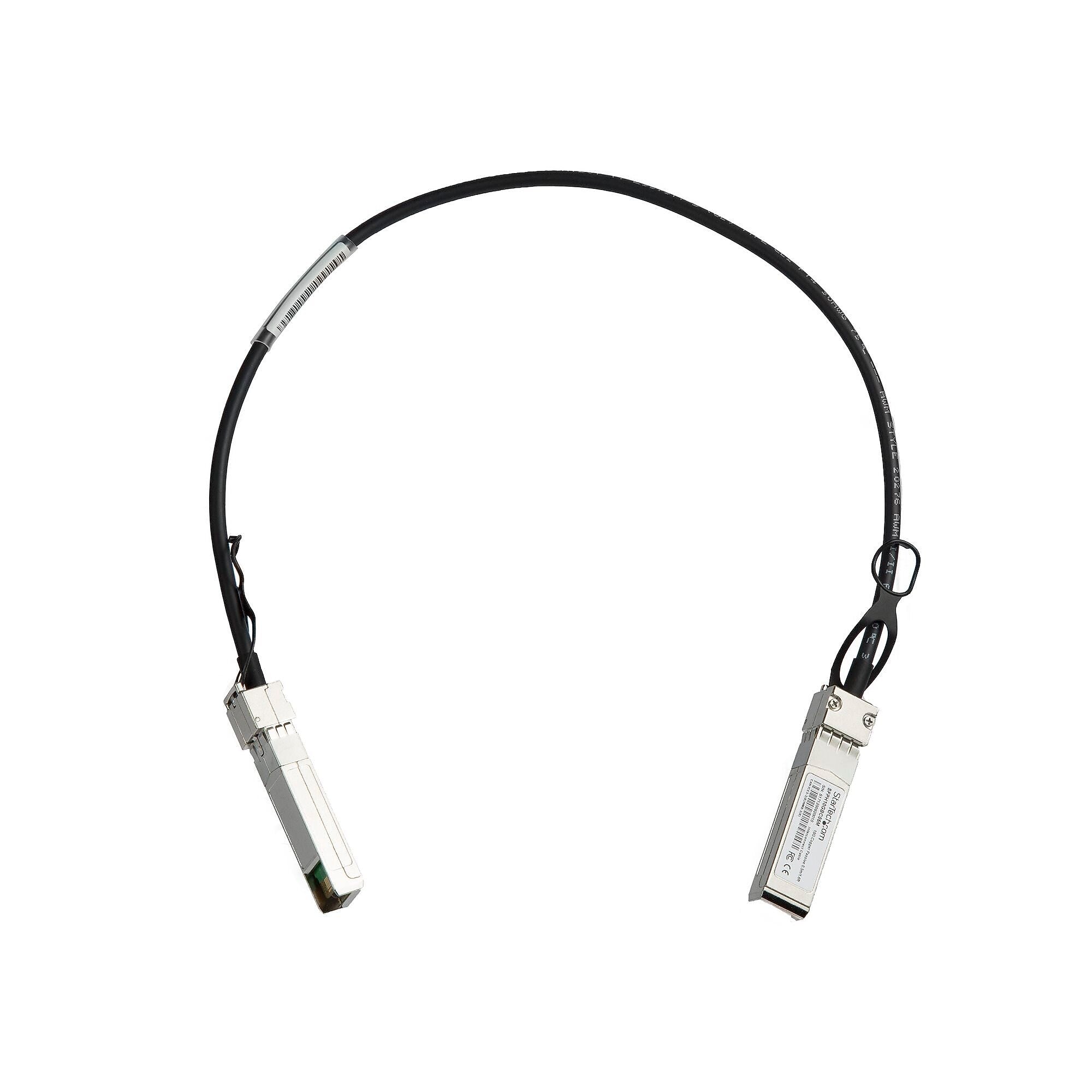 StarTech.com 1.6ft SFP+ to SFP+ Direct Attach Cable, Twinax, Cisco SFP-H10GB-CU0-50CM Compatible, Black (SFPH10GBC05M)