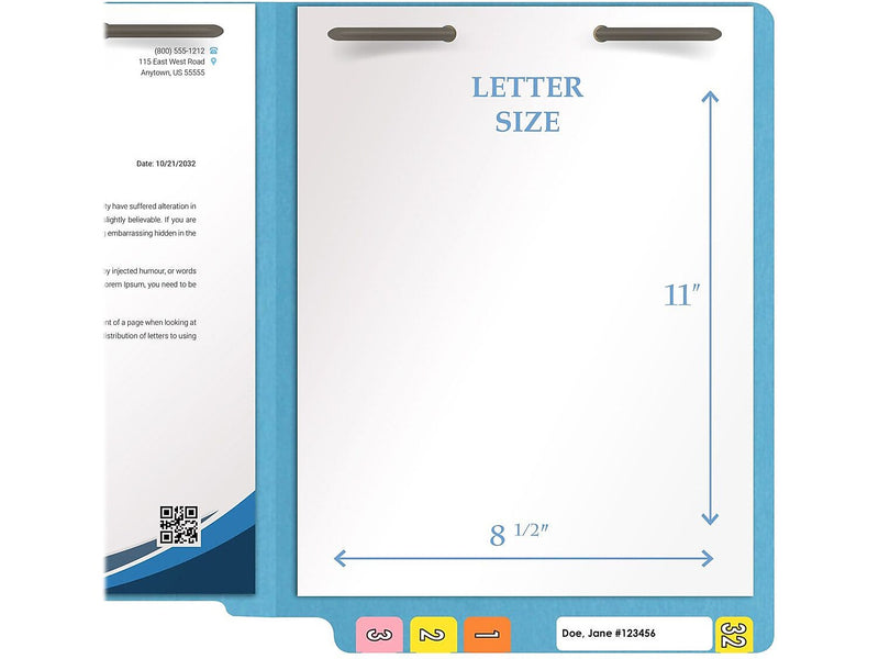 Medical Arts Press Heavy Duty End Tab File Folder, Straight Cut, Letter Size, Dark Blue, 40/Box (S-09459-DBL)