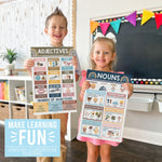 Hadley Designs 11" x 17" Boho Parts of Speech Language Arts and Grammar Laminated Posters, 12/Set (HDDX004A2K2JT)