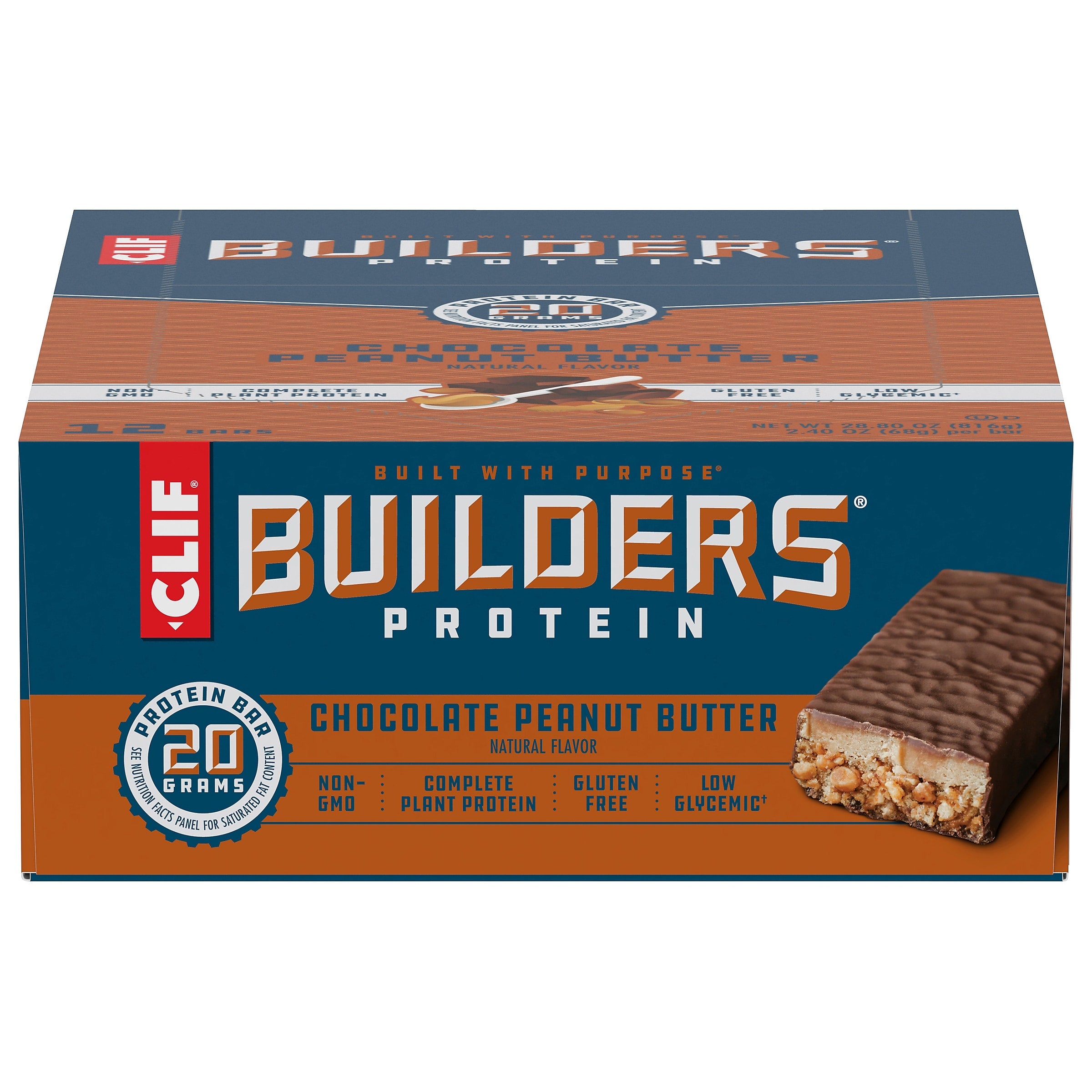 Clif Builder's Chocolate Peanut Butter Protein Bar, 2.4 oz., 12 Bars/Box (CCC160041)
