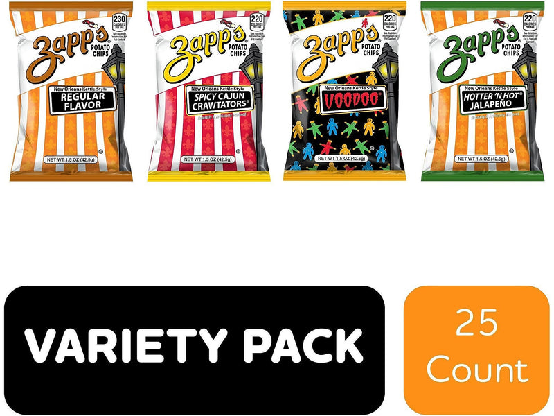 Utz Zapp's Gluten Free Kettle-Style Potato Chips, 37.5 oz., 25 Bags/Carton (6095)