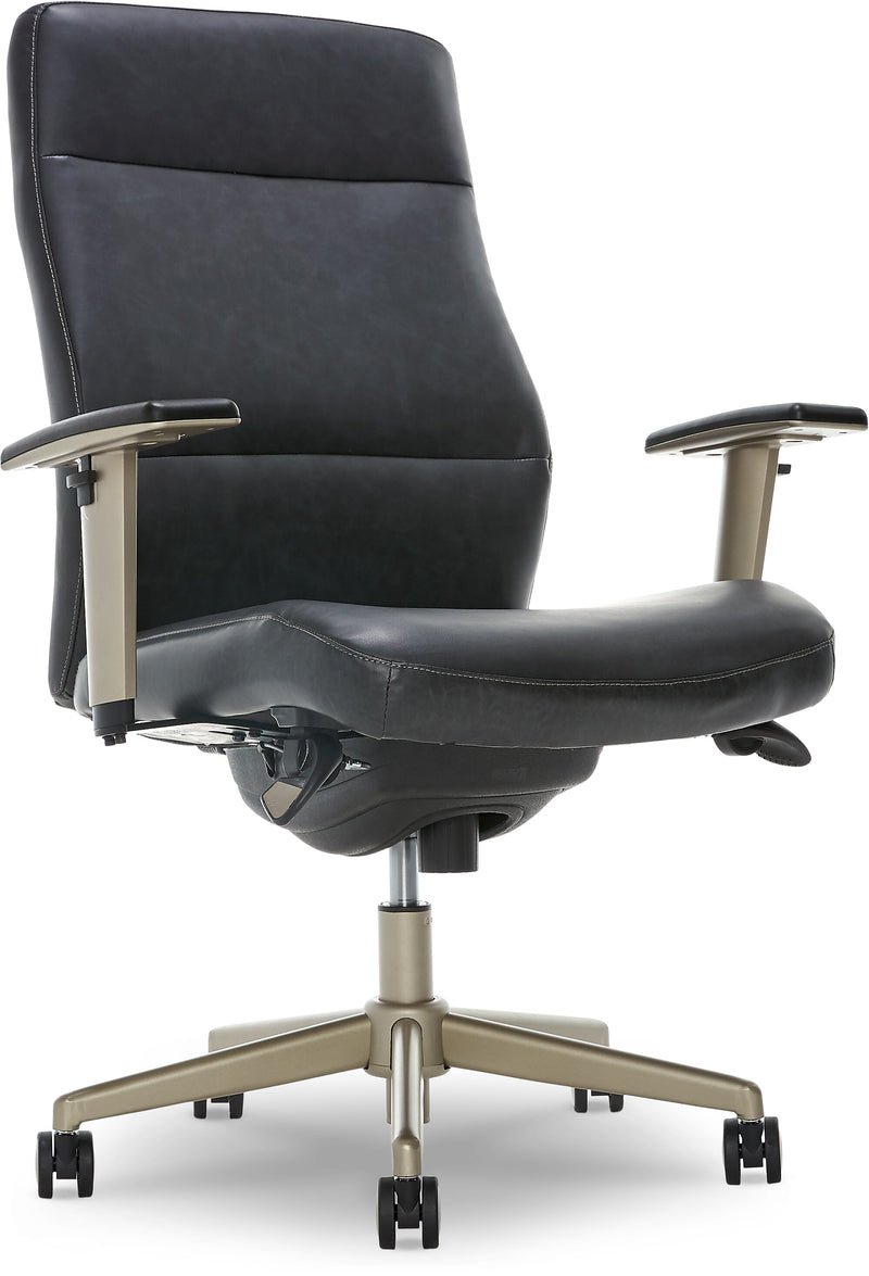 La-Z-Boy Baylor Ergonomic Faux Leather Swivel Executive Chair, Black (CHR10085B)