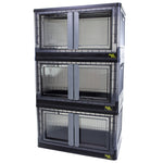 Dbest Quik Box Large Stackable Folding Plastic Storage Bin, 36" x 20" x 12", 76 Qt., Black, 3/Pack (01-937)