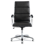 Neratoli High-Back Swivel/Tilt Chair , Black Soft-Touch Leather , Chrome Frame