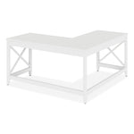 Alera L-Shaped Farmhouse Desk, 58.27" x 58.27" x 29.53", White (ALEWSF5959WT)