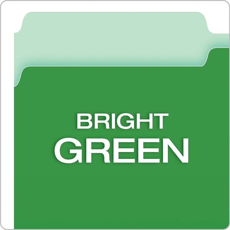 Pendaflex Recycled File Folder, 1/3-Cut Tab, Legal Size, Green, 100/Box (43501/3BGR)