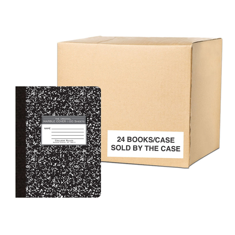 Roaring Spring Paper Products Composition Notebooks, 7.5" x 9.75", College Ruled, 100 Sheets, Black, /Carton (77264CS)
