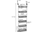 Household Essentials 6-Shelf Plastic Over-the-Door Storage Rack, 18", Gray (2150-1)